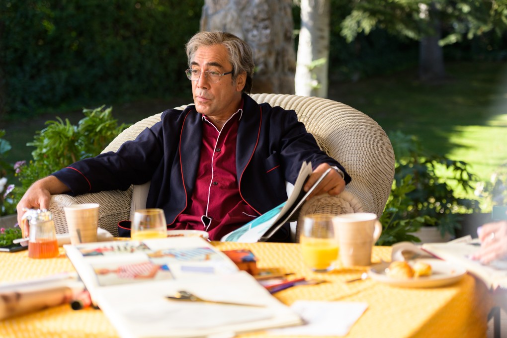 Javier Bardem plays Blanco in a still from The Good Boss (IIB, Spanish), directed by Fernando León de Aranoa. Almudena Amor co-stars.