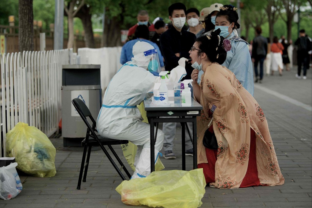 A Covid-19 testing site in Beijing on May 1, 2022. Photo: AFP