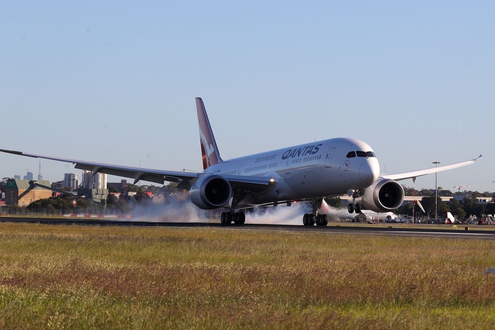 A Qantas aircraft lands at Sydney after a non-stop test flight from New York in 2019.
Photo James D Morgan/New Zealand Herald