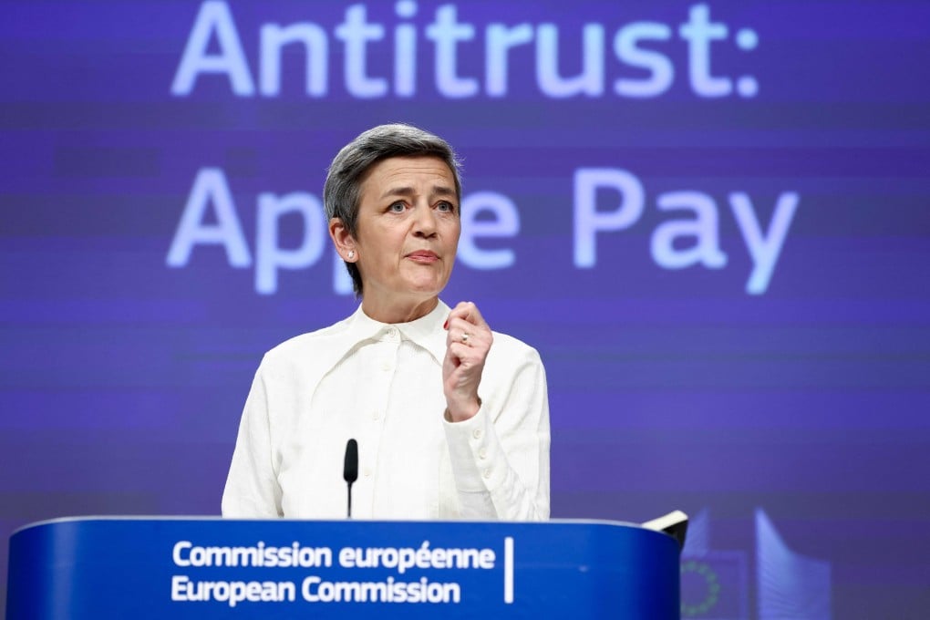 European Commission vice-president Margrethe Vestager addresses a press conference on EU objections over Apple’s practices regarding Apple Pay on May 2, 2022. Photo: Agence France-Presse