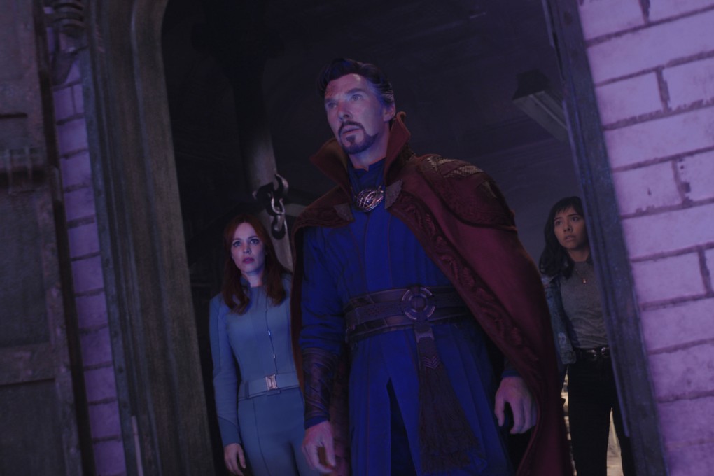 (From left) Rachel McAdams, Benedict Cumberbatch and Xochitl Gomez in a still from Doctor Strange in the Multiverse of Madness (category IIA), directed by Sam Raimi. Chiwetel Ejiofor co-stars. Photo: Marvel Studios