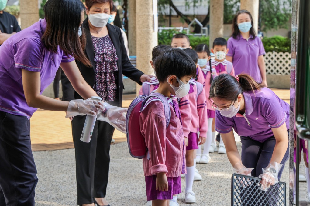 First day of class at Tsuen Wan Trade Association Chu Cheong Kindergarten. Photo: Jelly Tse