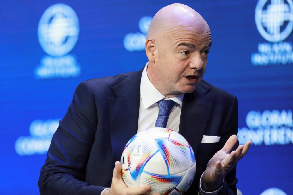 Fifa president Gianni Infantino speaks at the 2022 Milken Institute Global Conference in Beverly Hills. Photo: Reuters