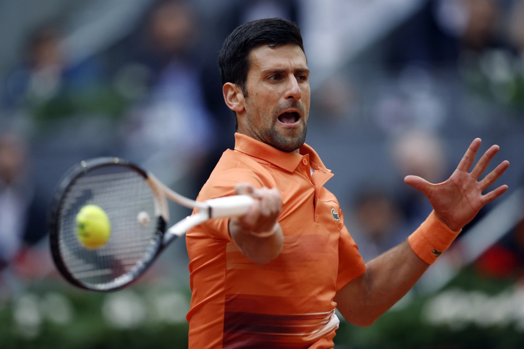 Novak Djokovic in action during his second round match against France’s Gael Monfils. Photo: Reuters
