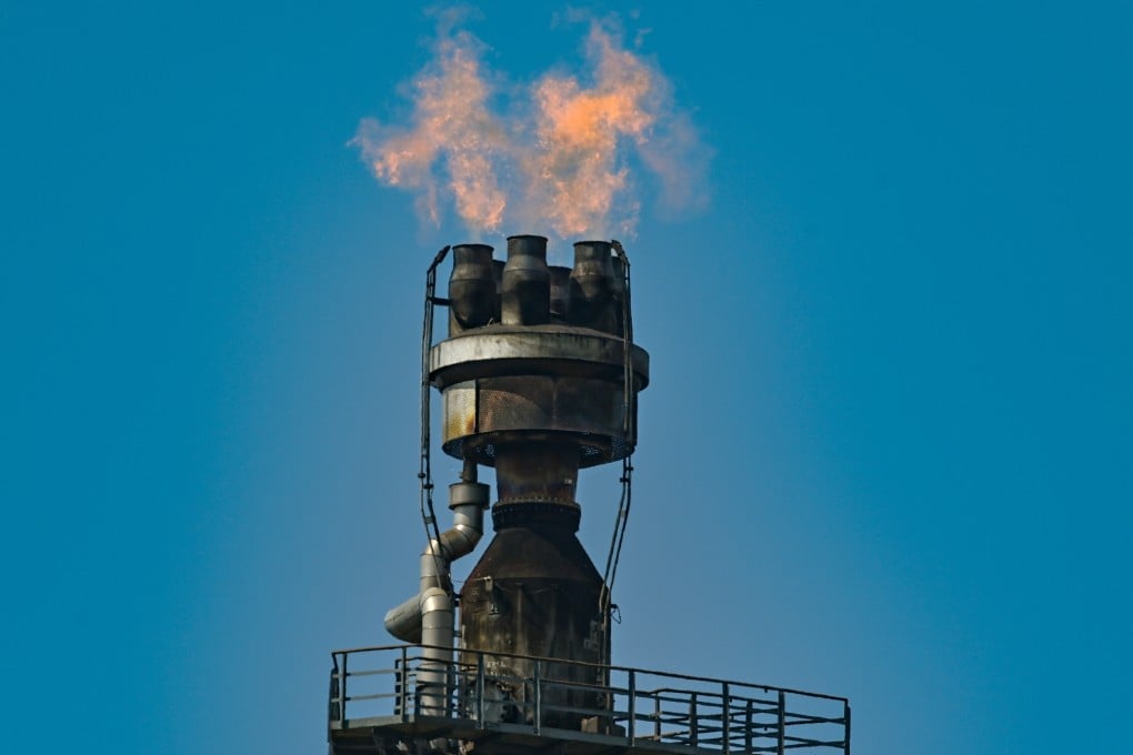 Surplus gas burns off at the PCK Petroleum Refinery in Schwedt, Germany, on Monday. Russia’s decision to cut off gas deliveries to Poland and Bulgaria has heightened the urgency for EU countries to find new supplies while also greatly reducing their gas use. Photo: DPA