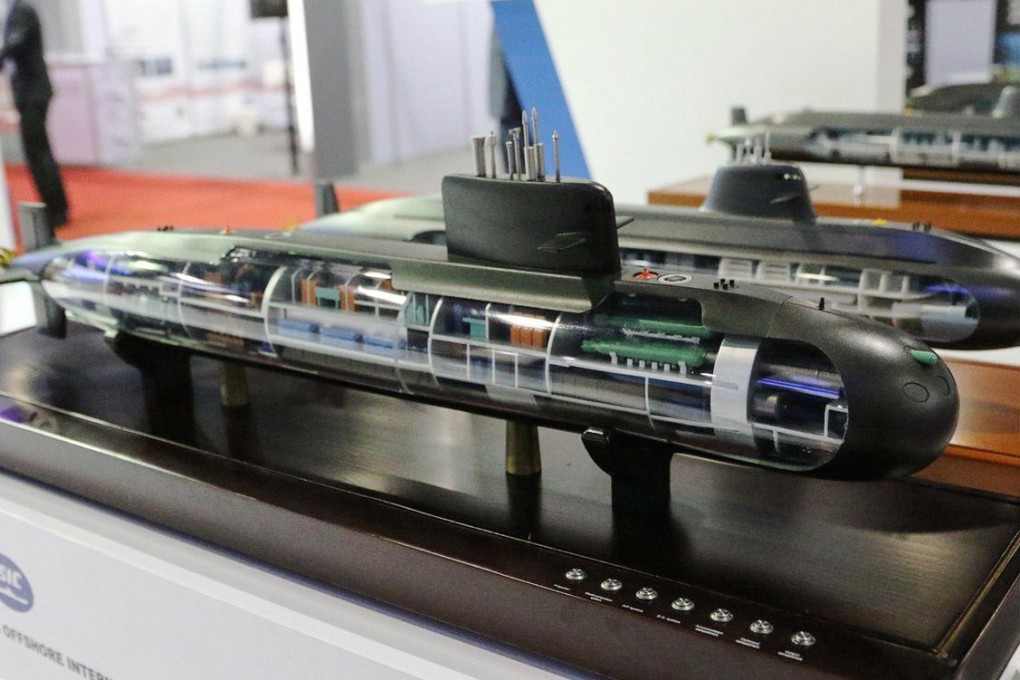 A model of a Yuan class S-26T submarine of the type Thailand ordered from China. Photo: Handout
