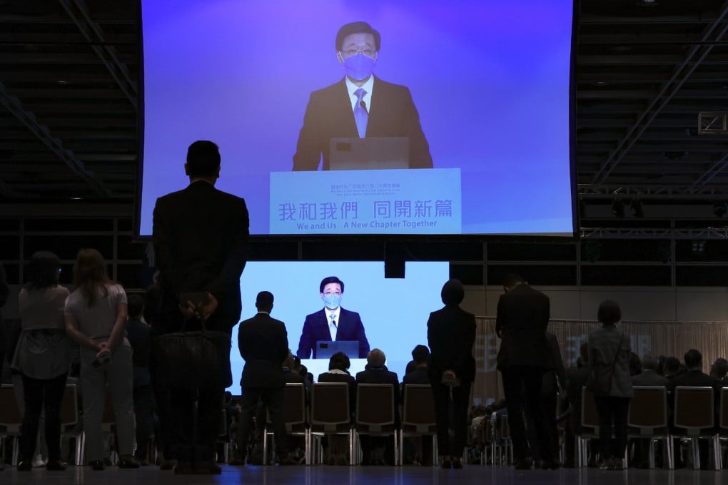 John Lee at the Hong Kong Convention and Exhibition Centre in Wan Chai. Photo: Felix Wong