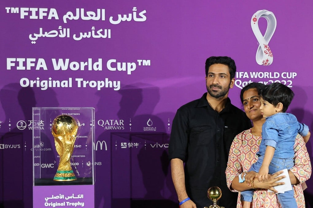 The FIFA World Cup original trophy on display in the Qatari capital Doha. Photo: AFP