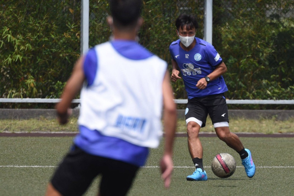 BC Rangers captain Lo Kwan-yee during training with his mask on. Photo: BC Rangers