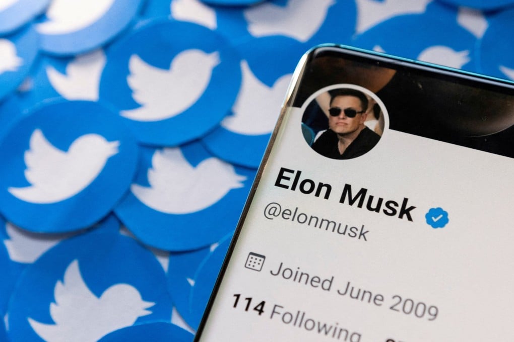 Elon Musk’s Twitter profile. The Tesla owner’s acquisition of the social media company raises questions about what influence China might have on the platform. Photo illustration: Reuters