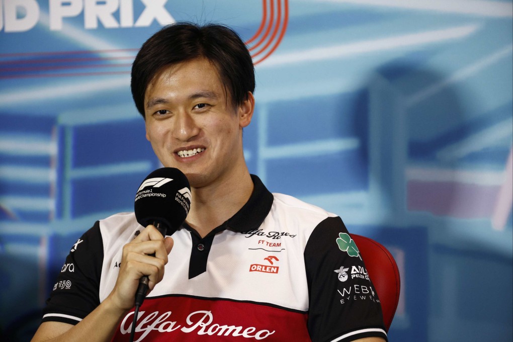 China’s Zhou Guanyu of Alfa Romeo talks before practice at the Miami Grand Prix. Photo: AFP