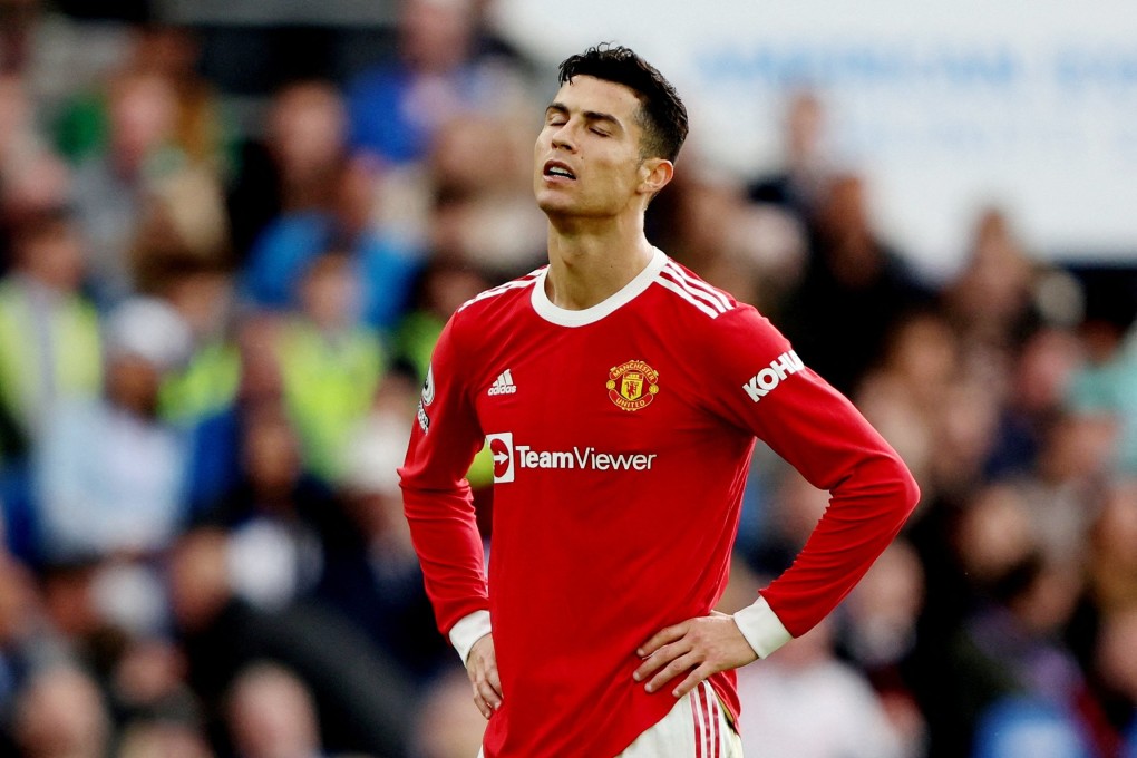 Manchester United’s Cristiano Ronaldo reacts during their 4-0 defeat by Brighton. Photo: Reuters