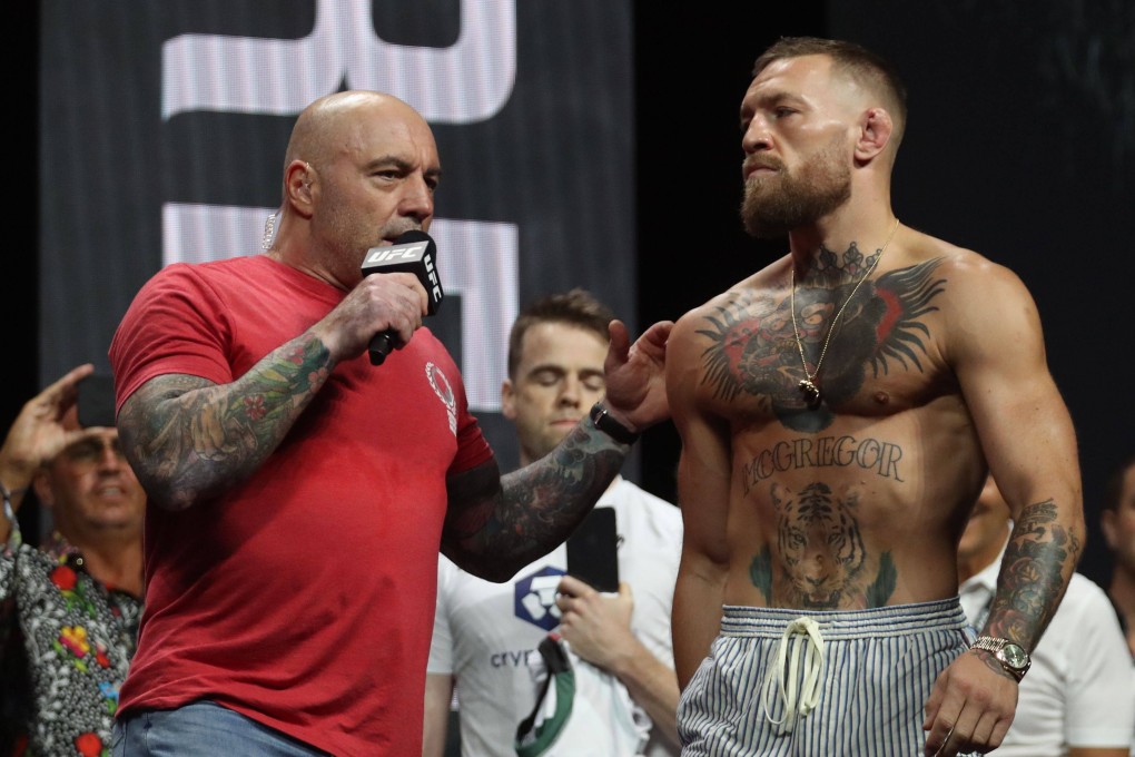 Joe Rogan interviews Conor McGregor at the UFC 264 weigh-ins. Photo: REUTERS