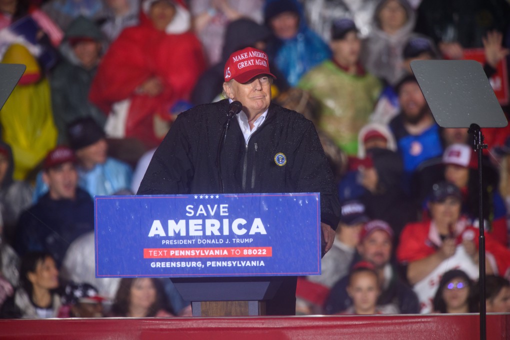 Former US President Donald Trump speaks during a Save America rally in Greensburg, Pennsylvania, US on May 6. Photo: Bloomberg