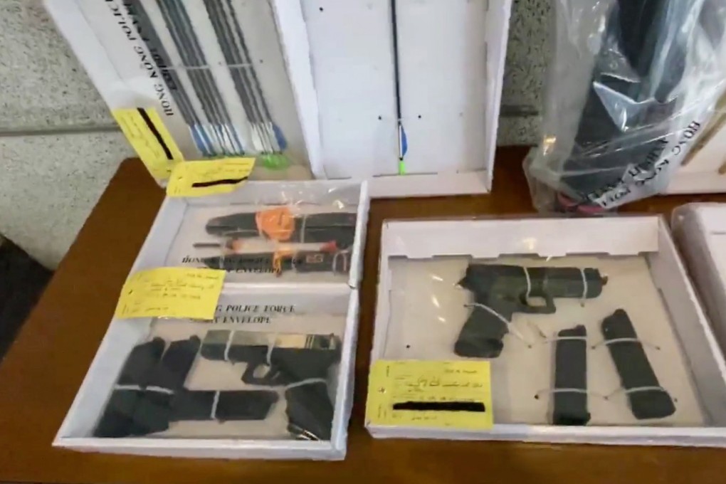 Officers seized several dangerous items during an operation against six suspected members of a “radical” group. Photo: Handout