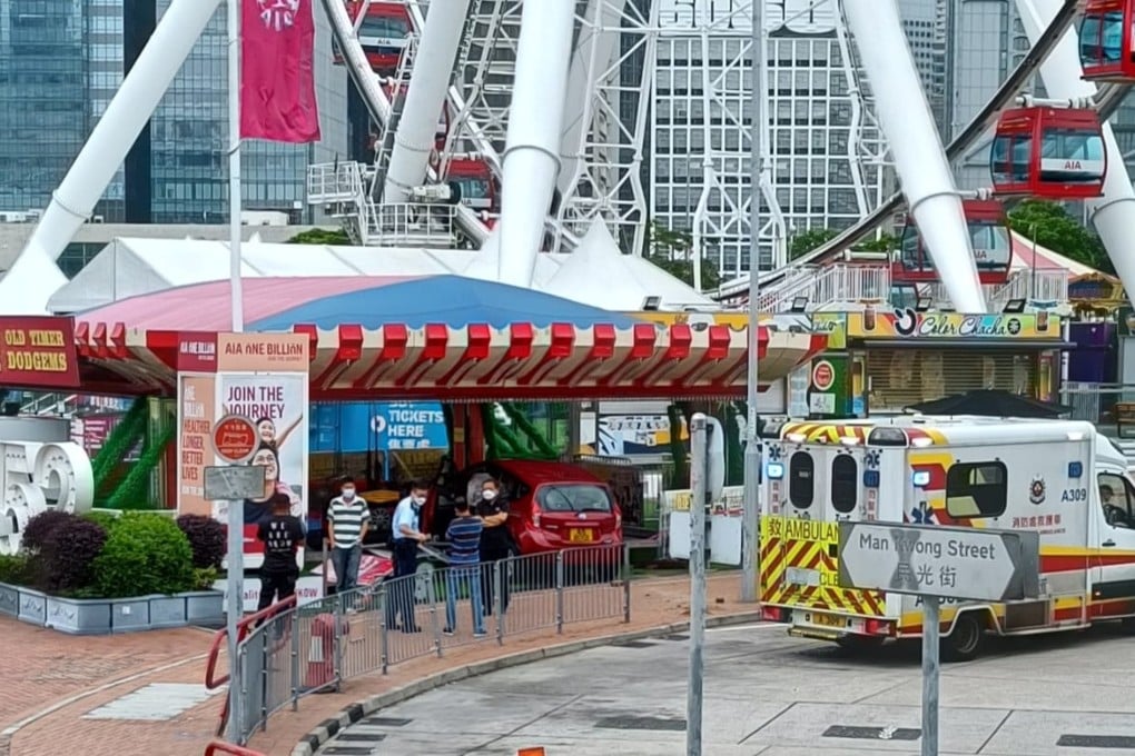 Man, 93, escaped serious injuries after he lost control of his car and rammed into an enclosed area for bumper cars at the AIA Vitality Park. Photo: Facebook