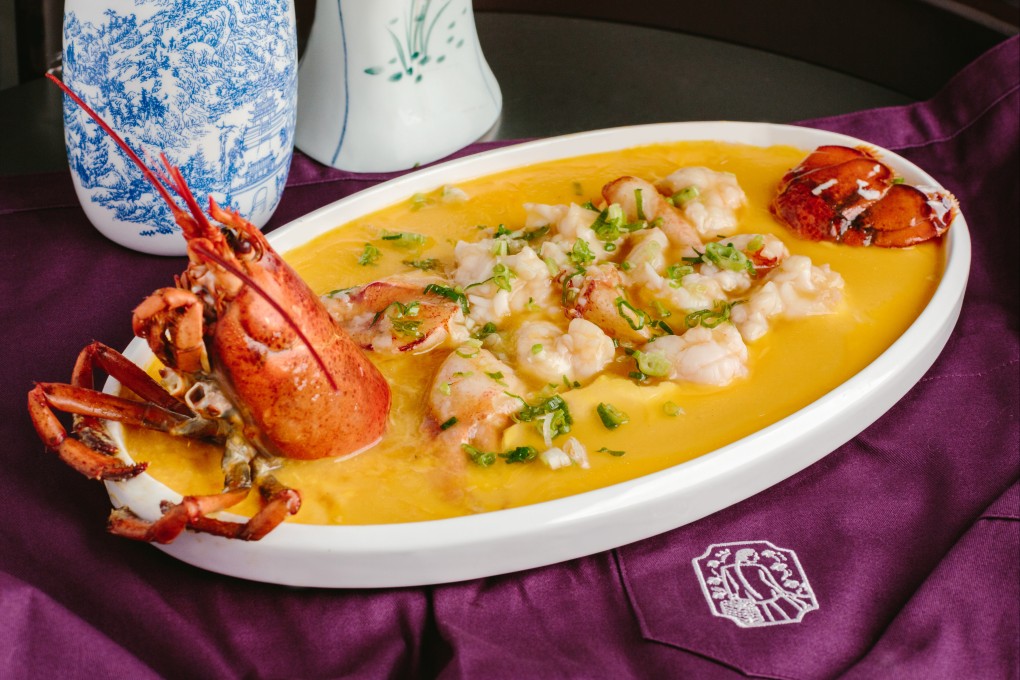 Auntie Āyi’s silky egg custard with fresh lobster infused with 20-year-aged Huadiao wine. Photo: Auntie Āyi