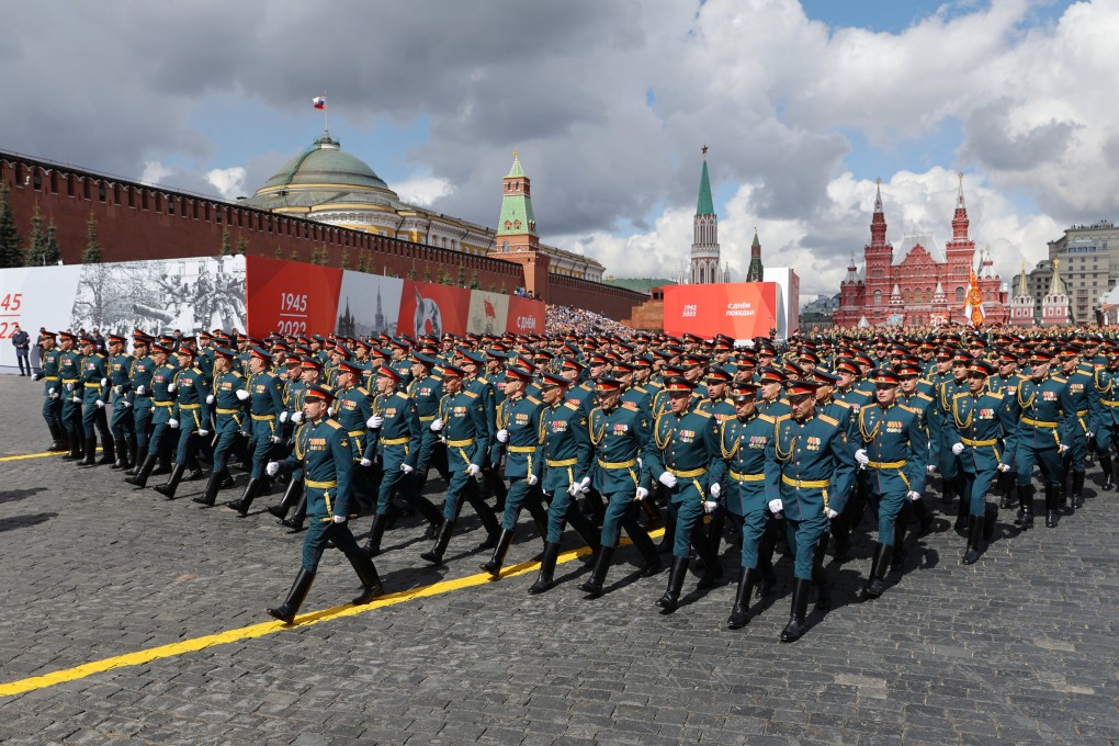 Russian service members march during a parade on Victory Day in Moscow. Photo: Reuters