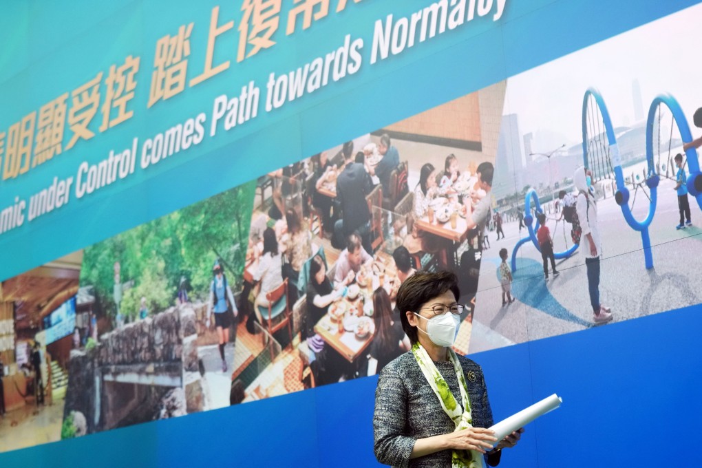 Chief Executive Carrie Lam meets the media on Tuesday. Photo: Sam Tsang