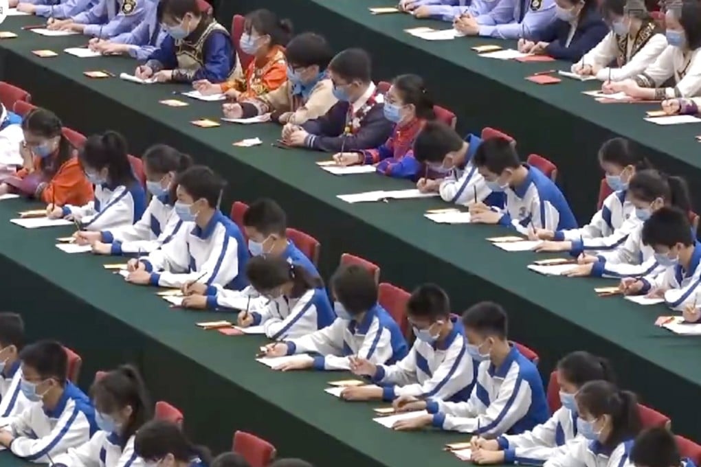 President Xi Jinping told Communist Youth League members to “confront difficulties in the face and overcome hardships” during his speech on Tuesday. Photo: CCTV