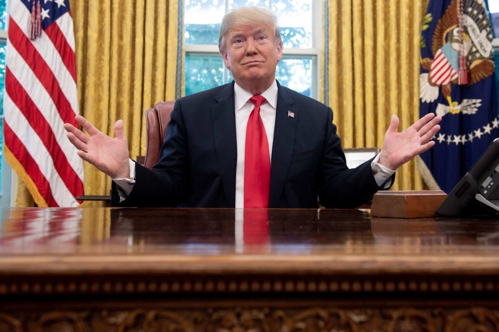 US President Donald Trump speaks during a briefing on Hurricane Michael in 2018. File photo: AFP