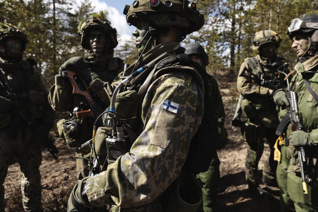 Crew from a CV9030 light assault tank during the Finnish Army Arrow 22 training exercise, with participating forces from the UK, Latvia, US and Estonia, in Niinisalo, Finland. Bloomberg