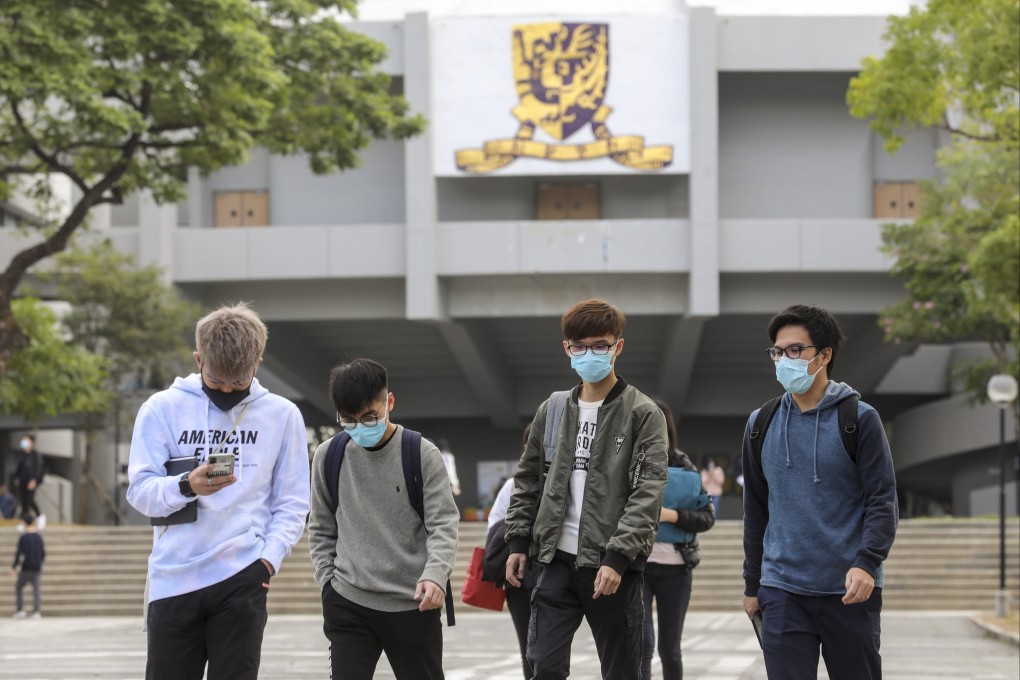 University students on campus in January 2020. About half the respondents in a survey of students found the legal definition of doxxing unclear. Photo: Winson Wong