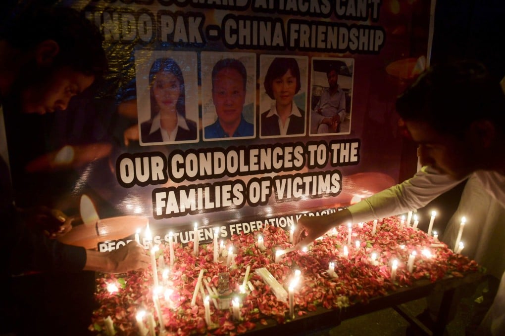 A Pakistani students’ group pays tribute to those killed in a Karachi suicide blast last month. Photo: AFP