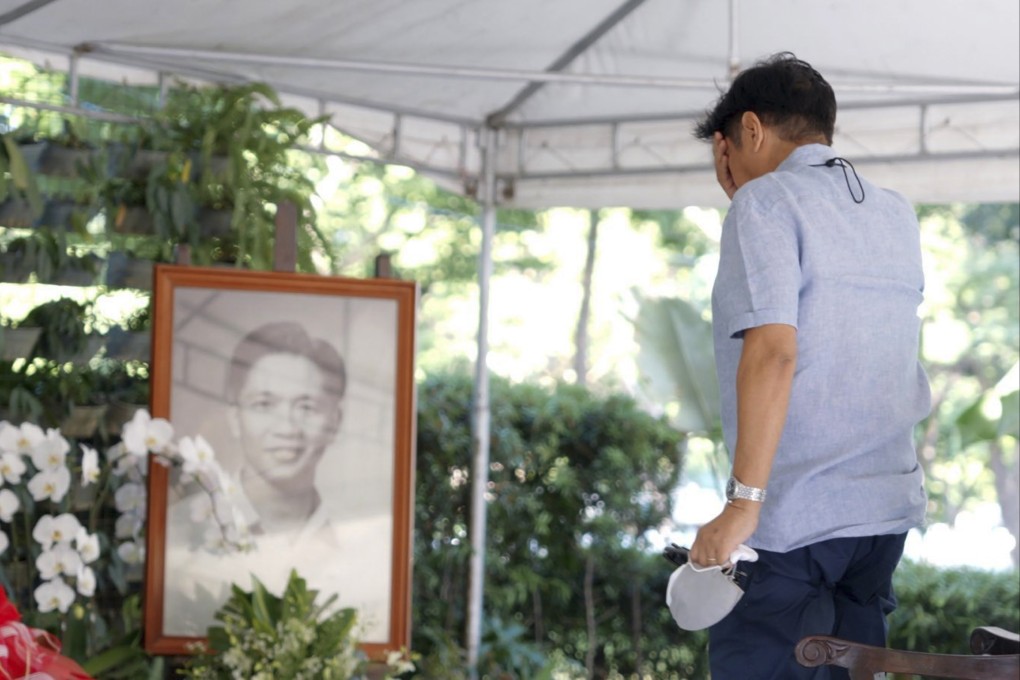 Ferdinand “Bongbong” Marcos Jnr, the namesake son of the dictator, visits the tomb of his father at the National Heroes Cemetery in Metro Manila, Philippines, on May 10, as partial results show he is on course for victory in the presidential election. Photo: Office of Ferdinand Marcos Jnr via AP