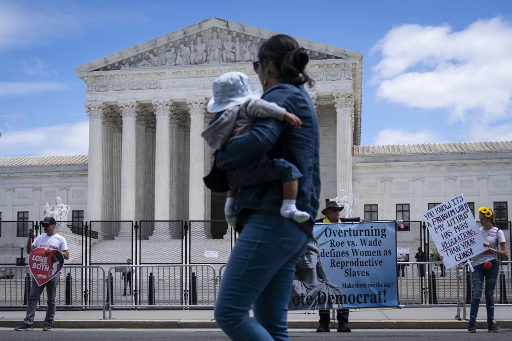 Abortion rights activists protest outside the US Supreme Court in Washington, DC, on May 11. Photo: Bloomberg
