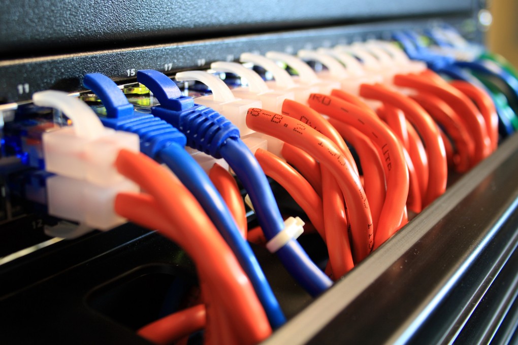 Ethernet network cables plugged into a server room switch. Photo: TNS