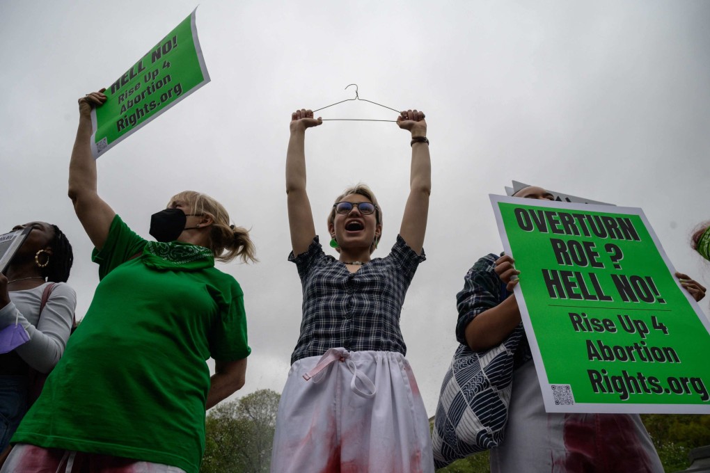 Abortion rights activists protest at Washington Square park in New York, US on May 13. Photo: AFP