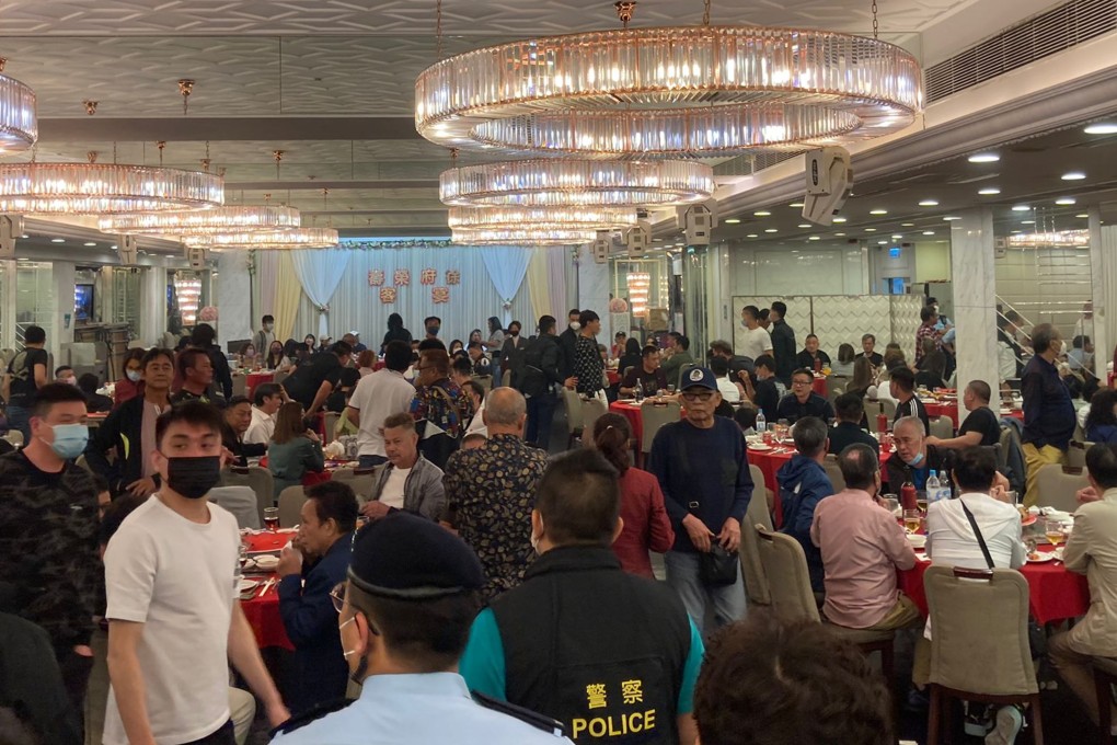 Police fined 219 diners for attending a banquet at a restaurant in Tai Po on Saturday evening. Photo: Handout