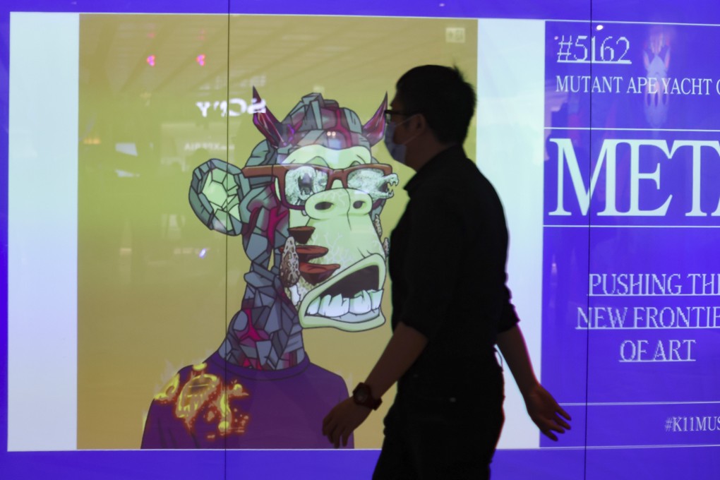 The ‘Mutant Ape Yacht Club’ NFT collection is exhibited at “METAVISION” in Hong Kong.
Photo: SCMP/ Nora Tam