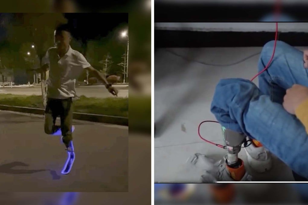 Liang Kaiyu develops high-tech prosthetic legs to make people with artificial limbs feel more confident. Photo: SCMP composite