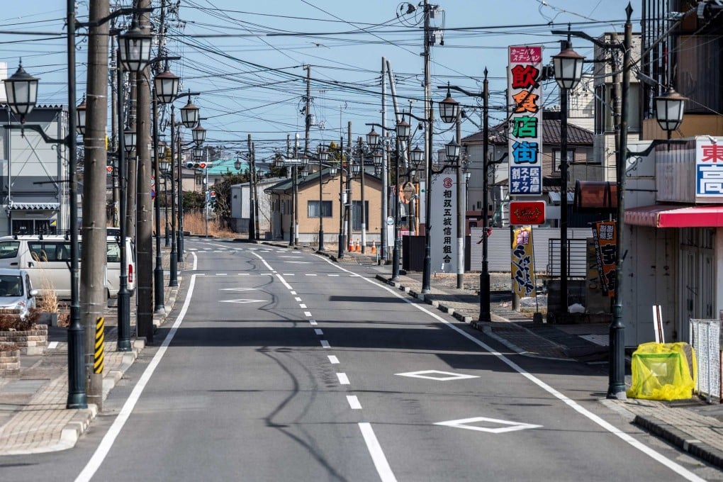 The main street of Namie, Fukushima Prefecture, a town which was part of an exclusion zone around the Fukushima Daiichi nuclear plant following the nuclear disaster in 2011 but has since partially reopened. Photo: AFP