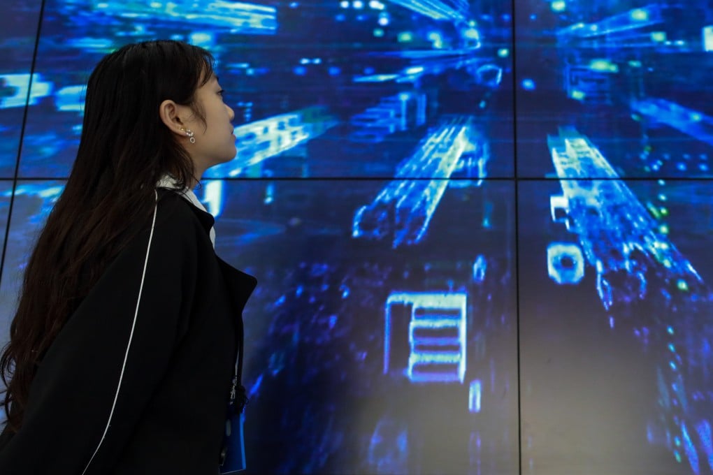 A woman looks at a screen in China Telecom Cloud Computing’s information park in the Guian new area in southwest China’s Guizhou province in April 2020. Photo: Xinhua