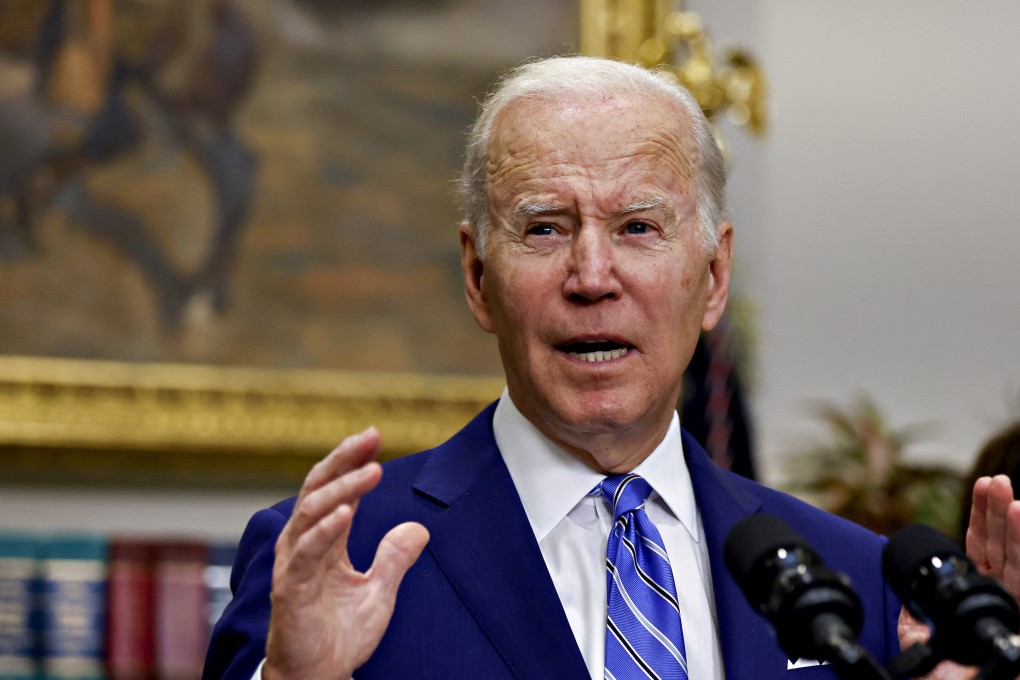 US President Joe Biden speaks in the White House in Washington. Biden will launch a long-awaited economic initiative for increasing US involvement in Asia in the coming days during his trip to the region. Photo:TNS
