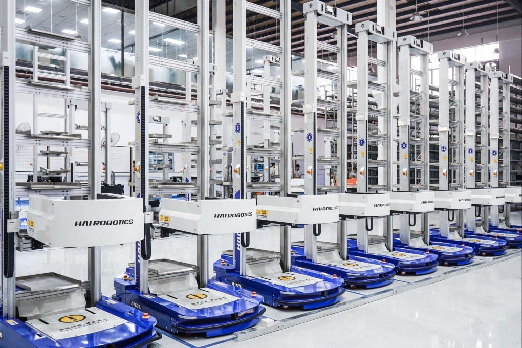 Shenzhen-based warehouse robot start-up Hai Robotics. Photo: Handout