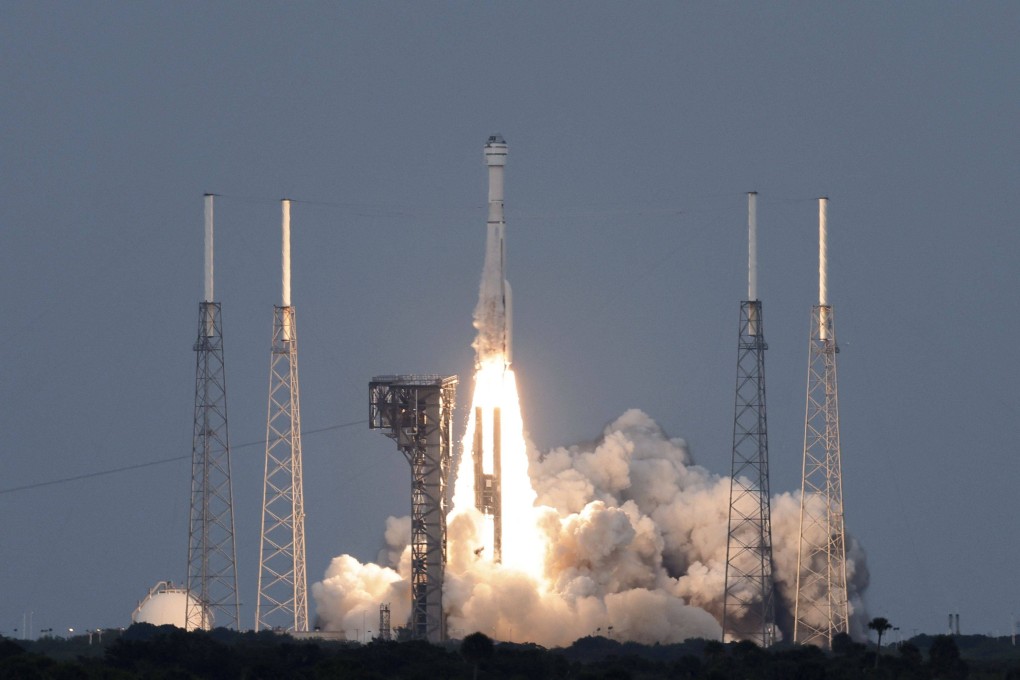Boeing’s CST-100 Starliner capsule is launched aboard a United Launch Alliance Atlas 5 rocket on a second uncrewed test flight to the International Space Station from Cape Canaveral, Florida, on Thursday. Photo: Reuters