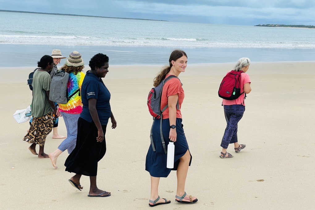 Womens Dilly Bag Tour group walking along East Woody Point in Arnhem Land, in Australia’s Northern Territory. Photo: Rebecca Foreman