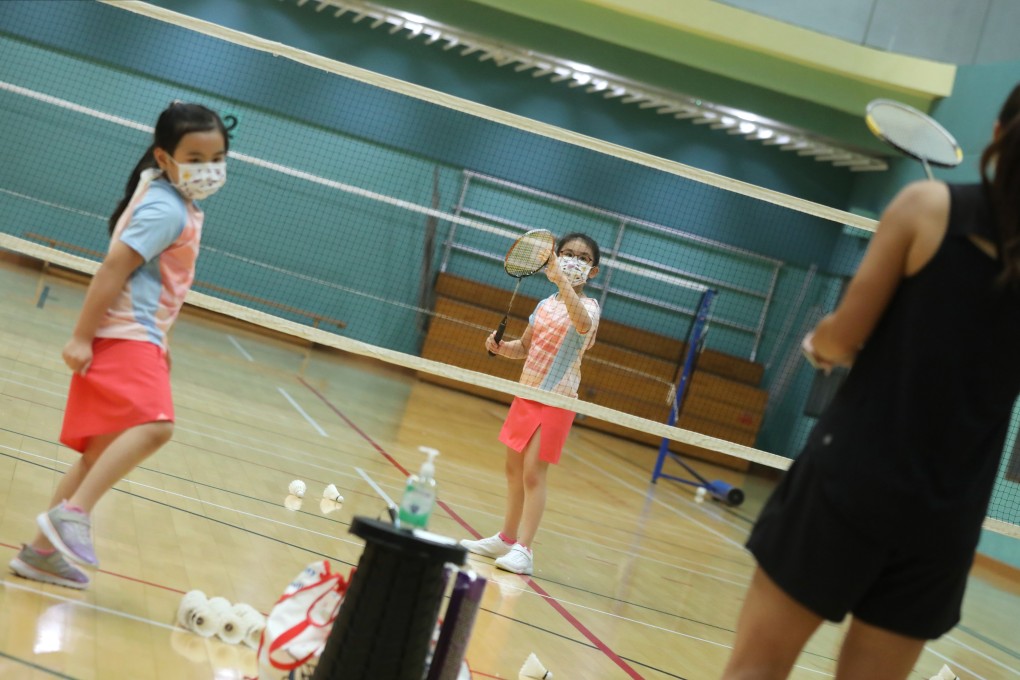 Children play badminton on a public court at Hong Kong Park Sports Centre in Central in 2020. Photo: K.Y. Cheng