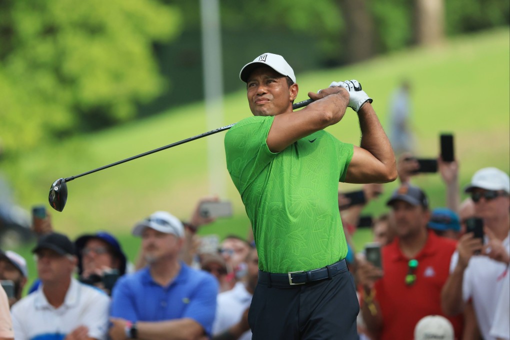 Tiger Woods tees off at the 12th during the second round of the PGA Championship. Photo: AFP