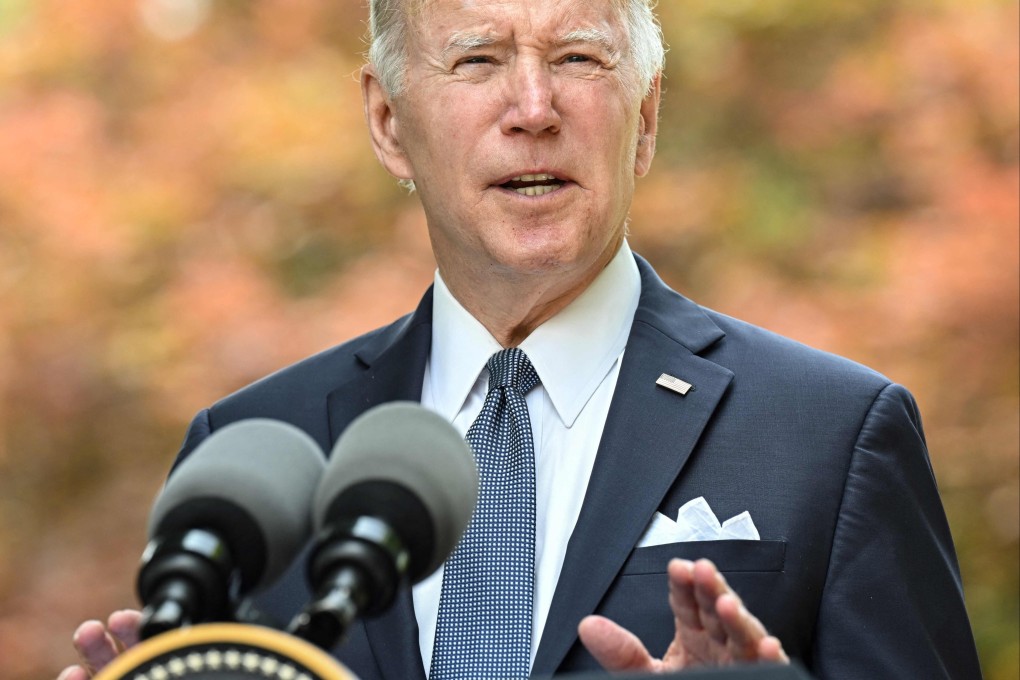 US President Joe Biden speaks to the media in Seoul on Sunday. Photo: AFP