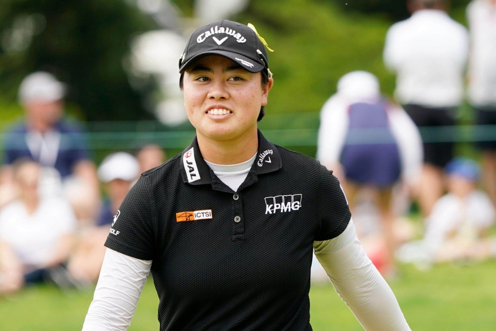 Yuka Saso is all smiles after completing the final round of the Founders Cup on May 15. Photo: Kyodo
