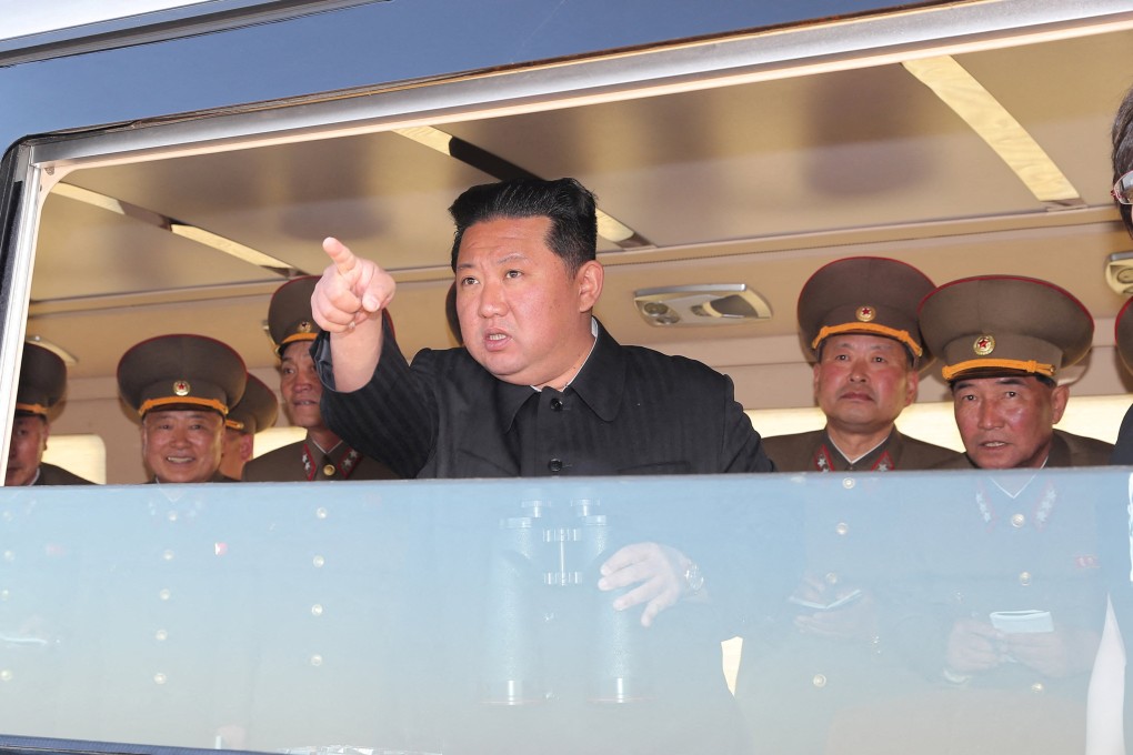 North Korean leader Kim Jong-un watches the test-firing of a tactical guided weapon, according to the state media, in this undated photo released on April 16 by North Korea’s Korean Central News Agency. Photo: KCNA via Reuters