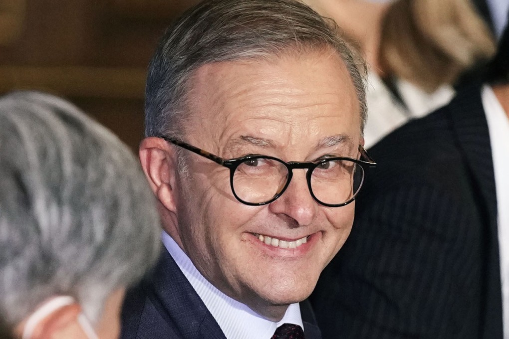 Australia’s new Prime Minister, Anthony Albanese, during talks in Japan on Monday. Photo: Kyodo