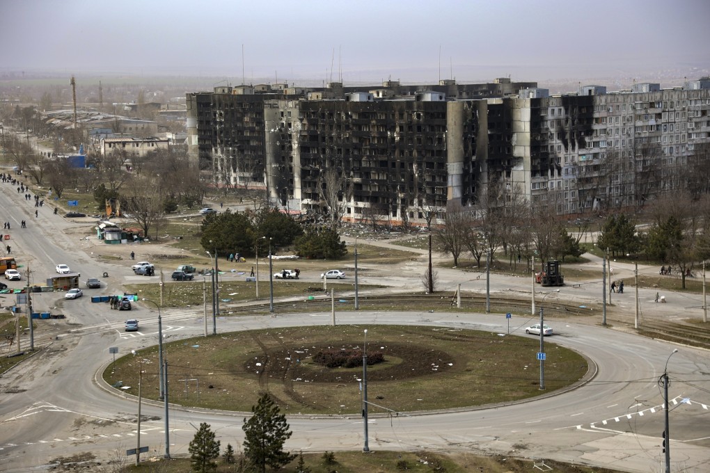 Damage to apartment buildings on the outskirts of Mariupol, Ukraine. File photo: AP