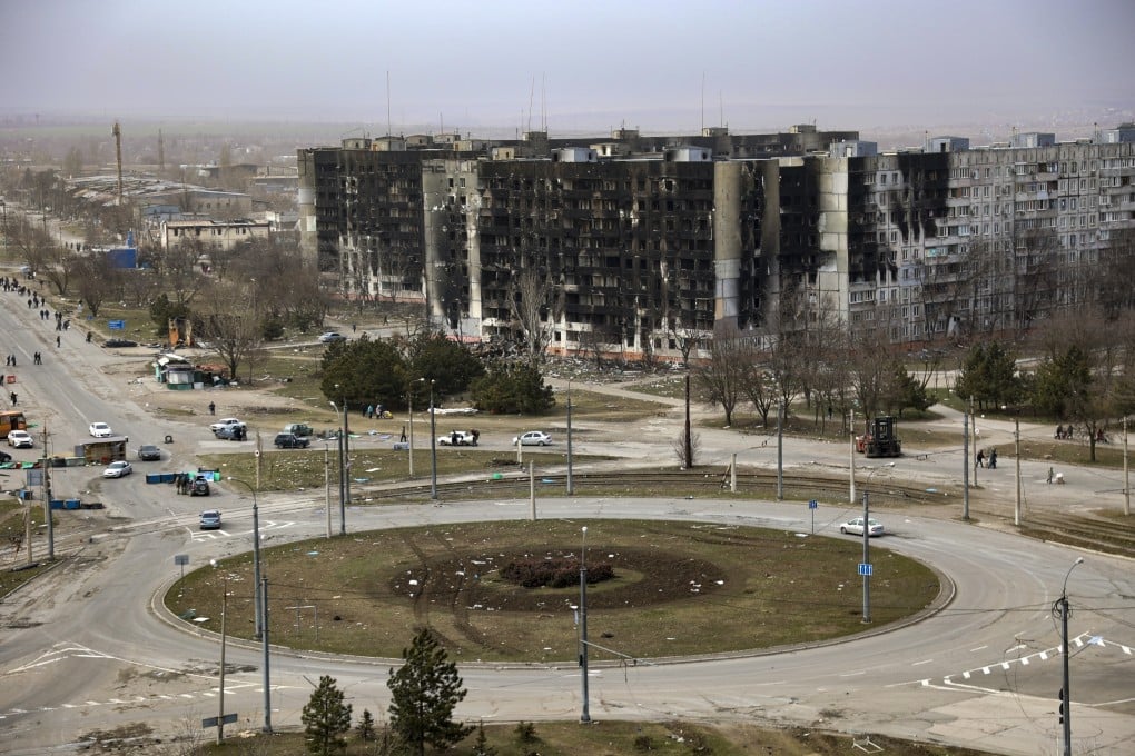 Damage to apartment buildings on the outskirts of Mariupol, Ukraine. File photo: AP
