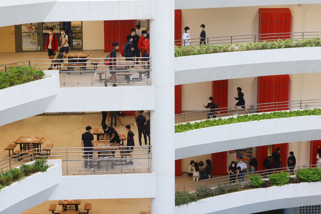 Pupils walk around Hong Kong International School in Tai Tam on April 19. Photo: SCMP